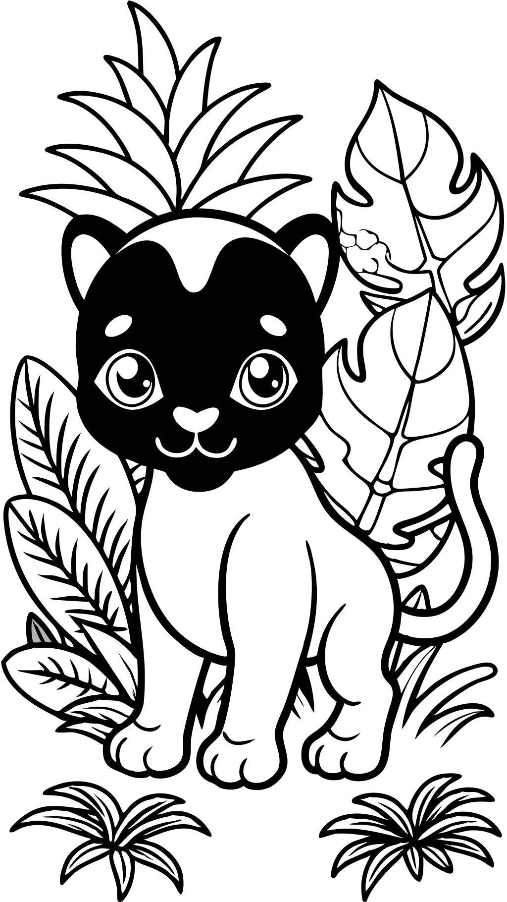 coloriage de panthère noire bébé